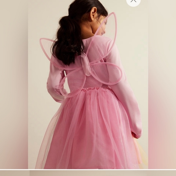 H&M Kids Girls Unicorn Costume Tulle Dress with Detachable Wings  Pink Tutu - Picture 3 of 9